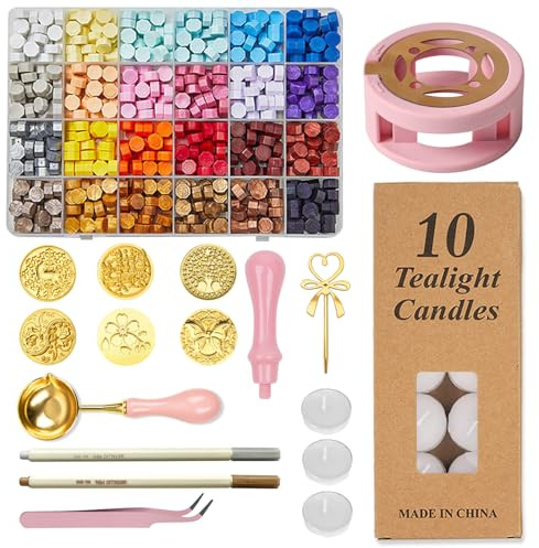 960 Pcs Wax Seal Kit, 960 of Wax Seal Beads in 24 Colors