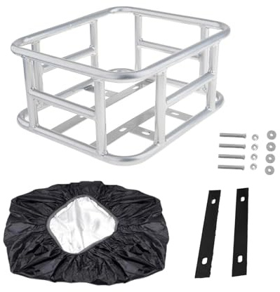 rockible Bike Rear Basket, Bicycle Storage Basket Heavy Duty Carrying Cargo Rack Basket Bike Pet Carrier, for Outdoor Mountain Bike, no Net bag