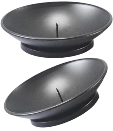 Amosfun Bougeoir en Métal avec Soucoupe Et Support pour Bougie pour Décoration Intérieure Noir