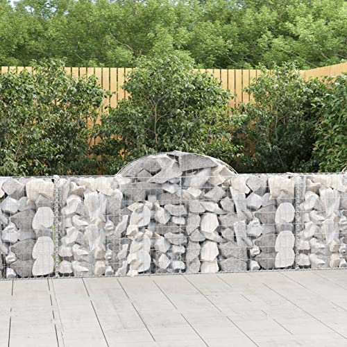 Juroupi Cesti Gabbioni ad Arco 3 pz 200x30x80/100 cm Ferro Zincato,Gabbioni,Cesti Gabbioni ad Arco,Gabbioni da Giardino,Gabbioni Metallici per Pietre-3146090