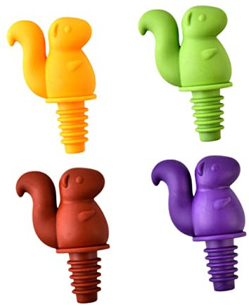 PAMINGONO 4 Stück Weinstopper wiederverwendbare Flaschenverschlüsse Weinbewahrer kreativer Weinverschluss Wein-Vakuumierer wine bottle stopper Weinflaschenverschluss Getränkeverschluss