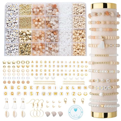 Natürliche Amazonit perlen für armbänder Edelstein Perlen Perlen Set Zum Auffädeln Kit Perlenset Beads für DIY armbänder selber machen Schmuck Halskette Ohrringe Kette für Kinder Erwachsene (Pink)