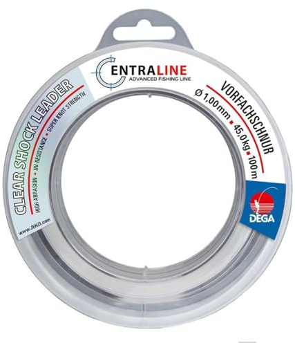 DEGA Clear Shockleader Vorfachschnur, 100m, Transparent, Hohe Knotenfestigkeit, Schlagschnur, 0,40mm - 1,00 mm