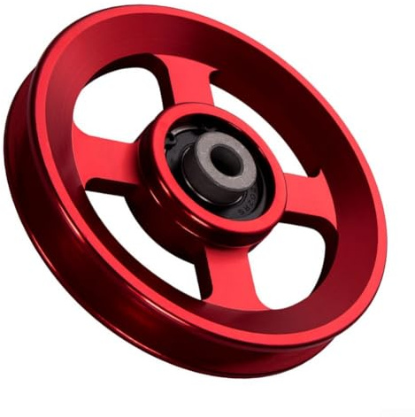 Bulevisiter Aluminium-Riemenscheibe, Riemenscheibe, Seilrolle, Workout-Riemenscheibe für Riemenscheibe, Fitnessgerät-Zubehör (75 mm, solides rot)