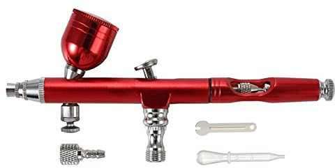 XFYESL Boquilla Bomba de Engrase Aerógrafo Dual Action Gravity Feed 0.3mm Boquilla Pistola pulverizadora Manicura con Llave de Paja Bomba de Engrase(NT-135R)