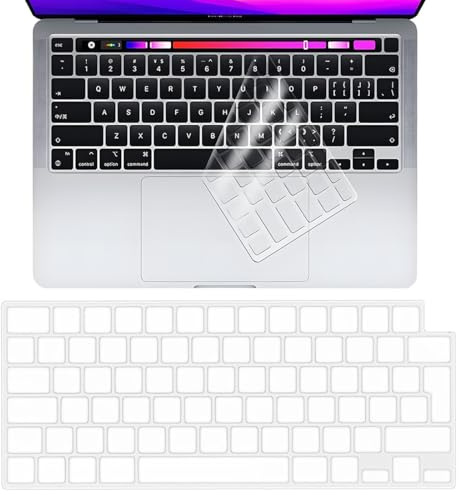 PEVRUAY Ultratunn TPU Tangentbordsskydd för MacBook,Tangentbordskåpa med 2022 2023 2024 MacBook Air M3 M2 13.6 15.3, Tangentbordsskydd MacBook Pro 14/16 M4 M3 M2 M1, Italia Mac-layout tillbehör