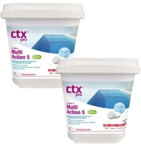 PISCIVAL - Pack 2 CTX Pro Cloro 393 MULTIACTION 5 TABLETAS 250G