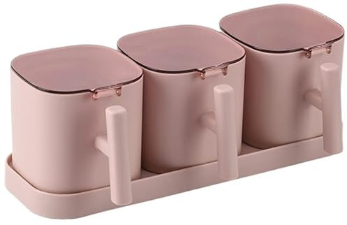 Pot à assaisonnement en Plastique, salière, sucrier, Poivre et sel, Coffret d'assaisonnement pour Cuisine - Rose 2 pièces (Rose 4 pièces)