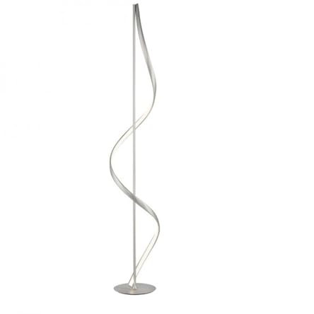 Licht-Erlebnisse LED Stehlampe Metall in Silber Schlafzimmer Wohnzimmer 141 cm 24 W Fernbedienung dimmbar Farbtemperaturwechsel geschwungene Stehleuchte BAHOND