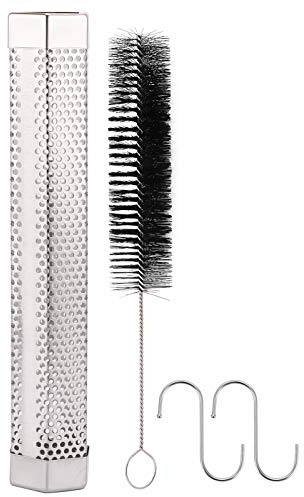 Ausla Temps de Tabagisme prolongé, Forme de Colonne Hexagonale, Tube fumé en Acier Inoxydable épaissi 304 avec Pinceau et Crochets, Grande capacité, Voire Distribution de Fumée, Améliorer la Saveur,