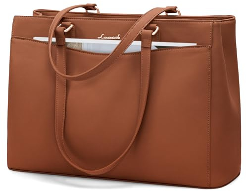 LOVEVOOK Stor laptopväska dam 17 tum, lätt portfölj arbetsväska handväska, elegant laptopväska business shopper väska lärarväska axelväska dam för universitet, skola kontor