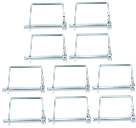 VICASKY 10pcs Square Shaft Locking Pins with Wire Retainer Quick-release Coupler Pins for Trailer Lawn Garden Farm Use High-strength Carbon Steel