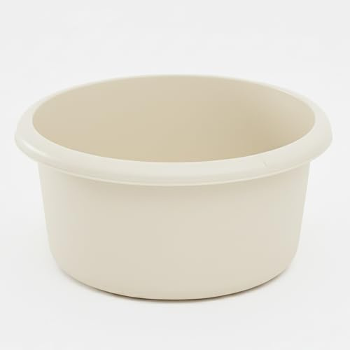 besto Washing Up Bowl for Sink | 4 Liter Small Round Kitchen Sink Bowls | Cream Wash Up Basin Bowl for Kitchen Sinks