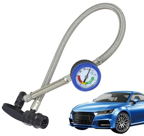Kit di ricarica aria condizionata per automobile,con connettore e tubo antiperdita - Manichetta di ricarica refrigerante R134a per AC auto | Per camion, veicoli, automotive, SUV, moto, officina, casa