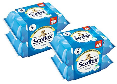 Scottex Fresh Papel Higiénico Húmedo - Pack de 4 x 74 servicios