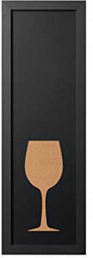 Bi-Office Combinazione Bacheca e Lavagna Back2Chalk Vino, Cornice MDF Nera Opaca, 20 x 60 cm