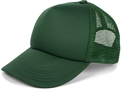 styleBREAKER nätkeps med 5 paneler, truckerkeps, baseballkeps, justerbar, unisex 04023007, Mörkgrön, En Storlek