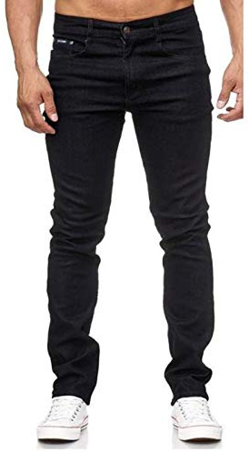 iProfash Herrjeans, byxor, normal passform, mörkblå, raka ben, stonewashed. stora storlekar upp till 66. Om, 807-svart, 48W x 32L