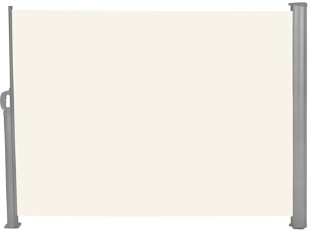 vanvilla Seitenmarkise 180x300 cm ausziehbar Sichtschutz Terrasse Sonnenschutz Terrasse Windschutz Terrasse Seiten Markise Boden- oder Wandmontage Balkon Sonnenschutz Grau/Beige