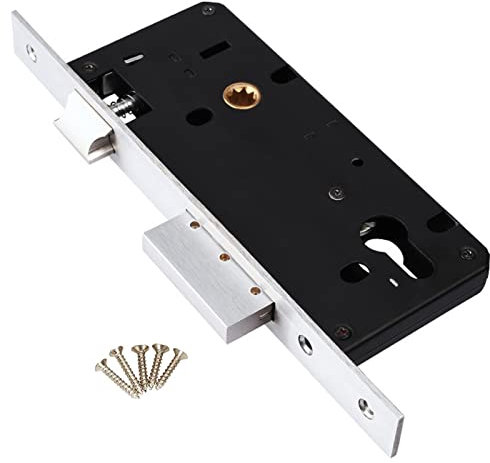 wopee Rostfreier Stahl Einsteckschloss für Bad WC Zimmer,35 * 85mm Rohrrahmen Profilzylinder Einsteckschloss DIN Rechts Links Rostfreier Stahl für Außen und Innen(Size:35x85mm)