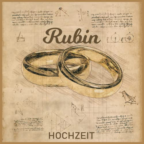 Rubin Hochzeit: Rosen Hochzeit 10 Jahre Gästebuch zum Hochzeitstag nach 10 Jahren. Zum Eintragen von Glückwünsche und Fotos im Quadratischen Format | Ringe Vintage Retro