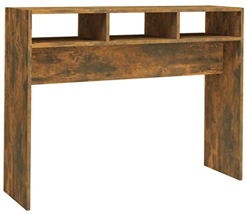 vidaXL Avlastningsbord rökfärgad ek 105x30x80 cm konstruerat trä, konsolbord, entrébord, smala bord, sidobord, smalt bord, spegelbord
