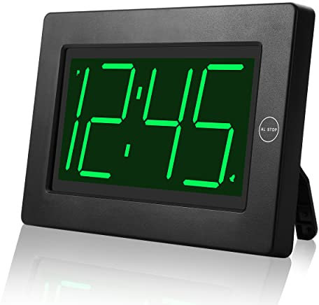 KWANWA Wecker, 8 Zoll Große Bildschirm, Wecker Digital Batteriebetrieben,Automatischer Dimmmodus,Große Wanduhr ohne Ticken, Tischuhr für Schlafzimmer, Büro, Wohnzimmer, ältere Menschen,12 Std.-Modus