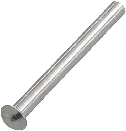 AERZETIX - C62034 - Lot de 10 Rivets en aluminium Ø4x40 mm à tête demi-ronde bombée - rivet plein/à frapper - DIN 660 - couleur argent - assemblage non démontable tôle cuir riveteuse