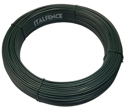 Italfence - Filo di ferro plastificato verde, 100m (Tutti i diametri) [Ø2,30mm]
