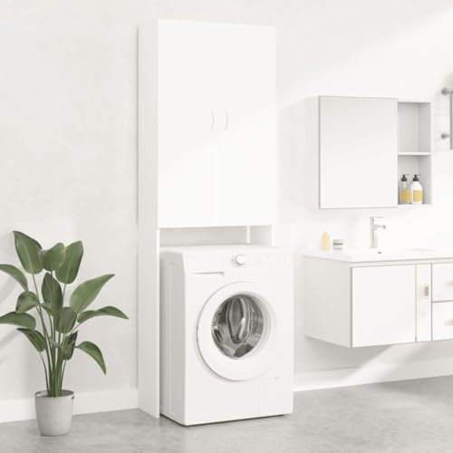 prissent Mobile per Lavatrice Bianco 64x25,5x190 cm Mobiletto Bagno Salvaspazio Mobile Lavatrice Salvaspazio Lavanderia Mobili Mobiletto Lavatrice Adatto Per Bagni o Lavanderia