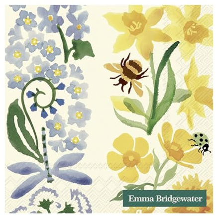Emma Bridgewater Wildflowers Cream IHR Paper Cocktail Napkins 25 cm 20 Pack 3 ply