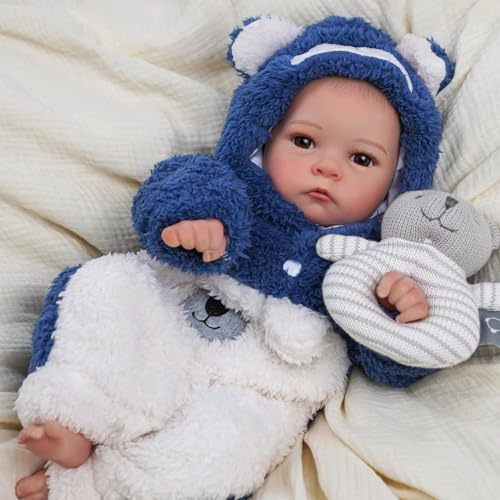 BABESIDE Reborn Babypuppe Wie Echtes Baby - 17 Zoll Vin-yl Stoff Körper Lebensechte Schlafen Babypuppen Junge Mit Weichem Körper Alive Puppe
