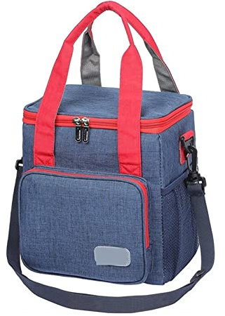 Picknick-Rucksack, funktionale, frische Lunchtaschen, tragbare, wasserdichte Kühltasche für Lebensmittel, wärmeisoliert, Picknickbehälter, Tragetasche, Zubehör (Farbe: Marineblau A) (Marineblau A)