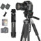 GCJUYA Camera Tripod 81 inch/206cm Tall Camera Stand Heavy Duty Tripod with Phone Holder for smartphone, Aluminum Tripod with 3-Way Pan Head for DSLR DV Projector Cell Phone Vlog