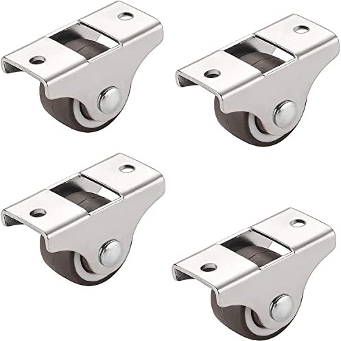 1/1,25 Zoll Weiche Gummiräder mit Metallplatte Kleine Mini-Räder Lenkrad für Möbelersatzrollen Leise Rollen (32mm) I (Größe:25mm) ()
