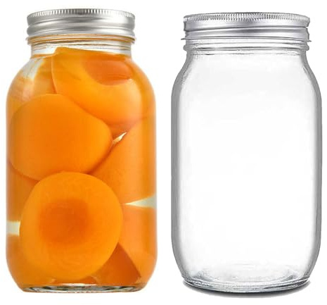 QIRUIRED 2 Stück Luftdichte Einmachgläser 1 Liter – Ideal für Overnight Oats Einmachen & Konservieren – Mit Deckel & Dichtung Transparentes Auslaufsicher Mehrzweckglas zum Einlegen Aufbewahren