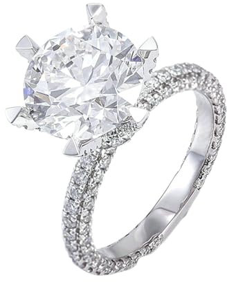 Stfery Trauringe 14 Karat Weißgold 1Ct Rundschliff Weiß Moissanit Verlobungsring Damen Elegant Verlobungsring