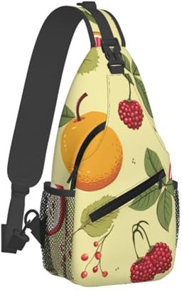 QVUEagriSJ Schultertasche für Damen und Herren, Umhängetasche, Sonnenblumenkranz mit Rosen, Crossbody-Tasche, Brusttasche für Reisen, Sport, Sommerfrucht, Einheitsgröße, Sling-Rucksäcke