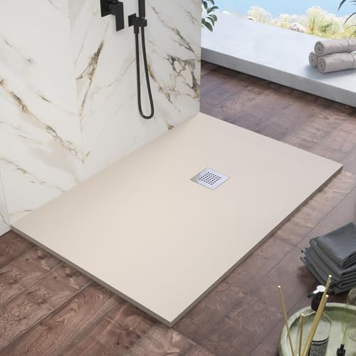 Piatto Doccia 70x120 cm Marmoresina Avorio Effetto Pietra Ultraslim Antiscivolo