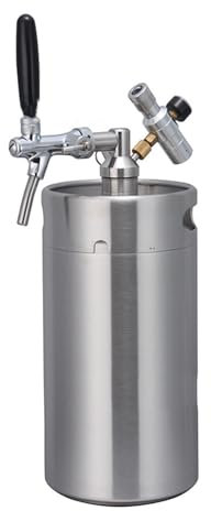 NJDQFA 112 oz Keg Growler, rostfritt stål trycksatt öl Growler, Portable Home Keg Kit System med ölkran