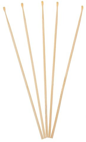VERDANVERSE 5pcs Bamboo Earwax Removal Spoon Set, Wooden Ear Cleaning Tool for Safe Ear Wax Extraction, Reusable Earwax Remover Suitable for Home Use