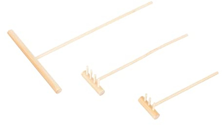 Anneome 3pcs Mini Sand Rake Crafts Bamboo Decorative Ornaments | Khaki Finish, Lightweight and Portable, for Home Decor and Zen Sand Table Pattern Making