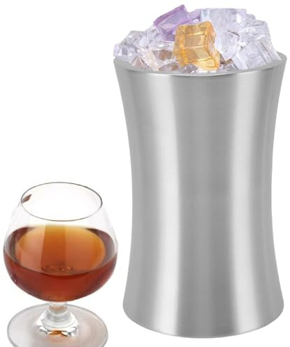 Yosoo Health Gear Bucket de Enfriador de Vino 304 Recipiente de Vino con Aislamiento con Aislamiento de Hielo de Acero Inoxidable, Forma de Champán de Cintura 4.92 X 7.68 Pulgadas de Botella para