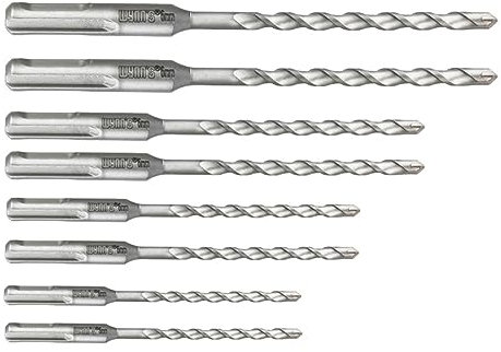 ASHLUYAK Set di 8 punte per trapano a percussione elettrico, SDS Plus, con punta in carburo, per calcestruzzo, pietra, mattoni, 6/8/10/12/14/16 mm