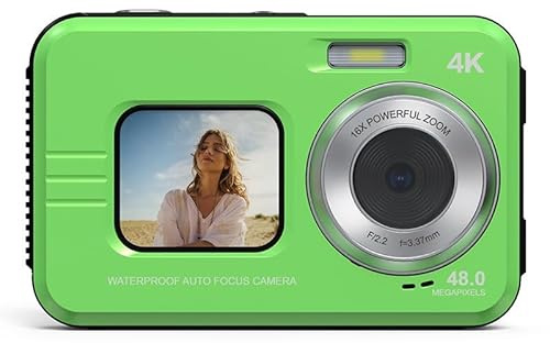 WDC901 - Fotocamera digitale impermeabile 4K con scheda 32GTF (verde)