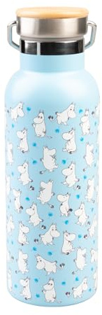 Grupo Erik - Bouteille Isotherme Moomin 500ml | Gourde Isotherme Froid 24h, Chaud 12h, en Acier Inoxydable et Sans BPA, Bleu | Bouteille Inox Double Paroi | Sans BPA, Anse de Transport, Froid 24h Chaud 12h, École et Bureau