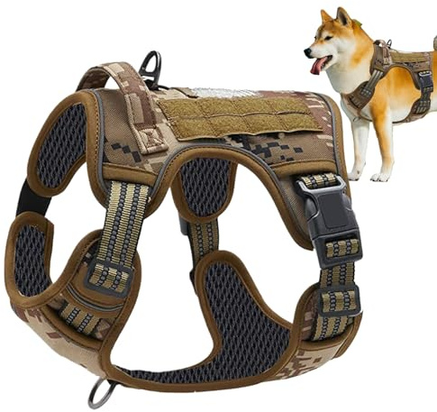 Qoukonao Hundehalsband, robuste Weste, Hundegeschirr zum Spazierengehen, verstellbares Halsband mit Griff für große, mittelgroße tägliche Aufgaben, Outdoor-Abenteuer, Wandern, Camping, Rettung