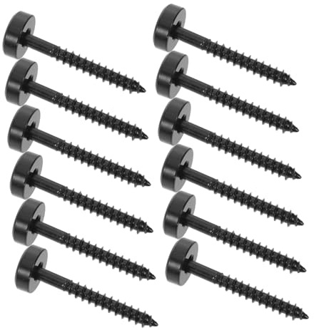 Gitarrenhalsverbindungsschrauben 12 Stück Schwarz aus Metall | Präzisionsbuchsen und Montageschrauben, für E-gitarre und Hals, Einfache Installation