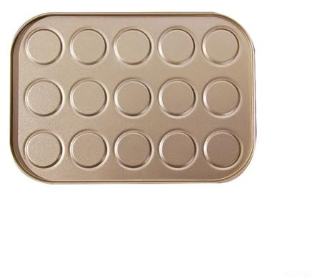 NbgrvB Tappetino da forno per macaron con intagli circolari, in acciaio al carbonio antiaderente, adatto al forno e al microonde, 26,5 x 26,5 cm