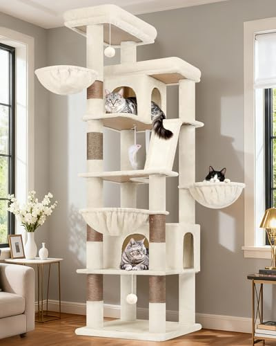 Globlazer S80G Árbol Rascador Beige Estable XXL 204 cm para 3-5 Gatos Grand